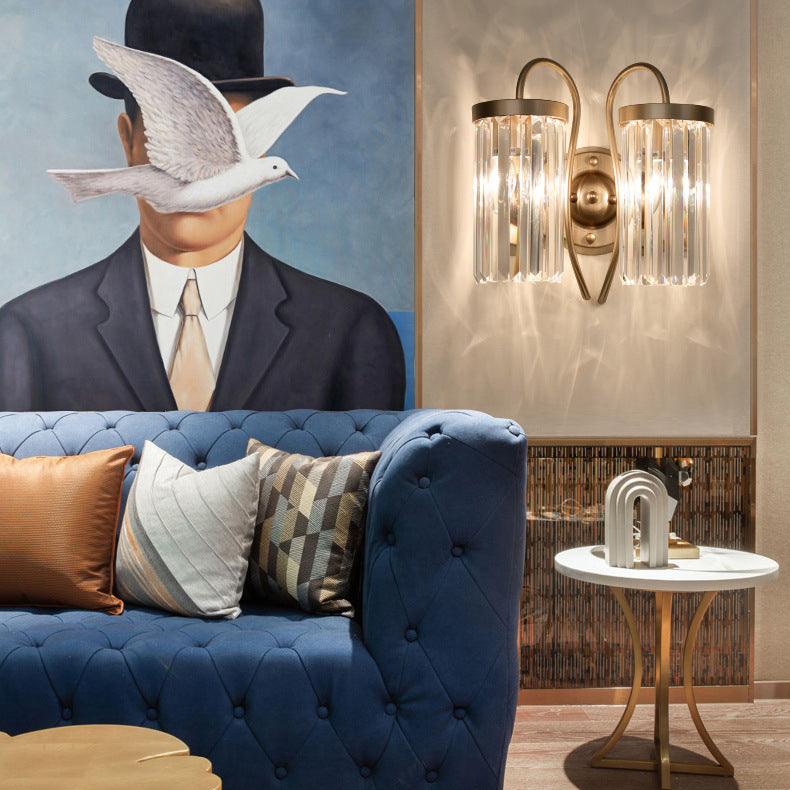 Halbzylinder Schatten Wandleuchter moderner Kristallwandhalterung Leuchte