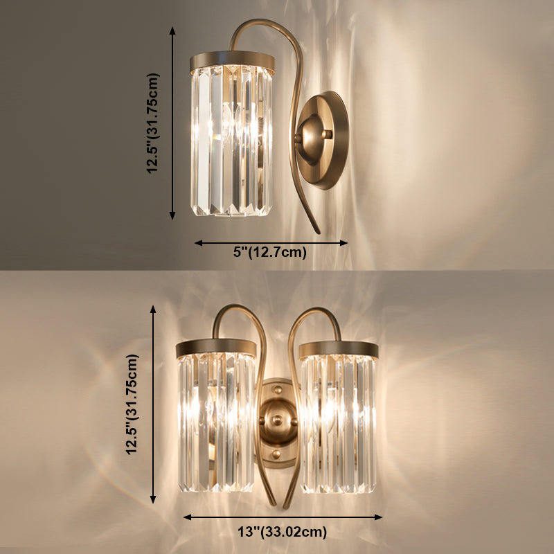 Halbzylinder Schatten Wandleuchter moderner Kristallwandhalterung Leuchte
