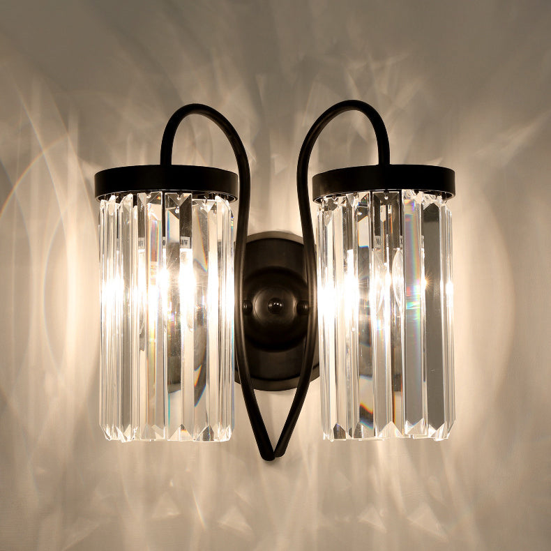 Halbzylinder Schatten Wandleuchter moderner Kristallwandhalterung Leuchte