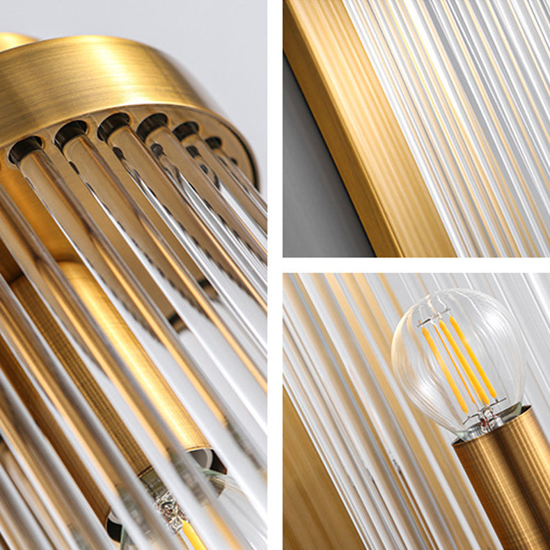 Tombra geométrica de 1 luces Medro de pared de estilo moderno Luz de montaje de pared de cristal en latón