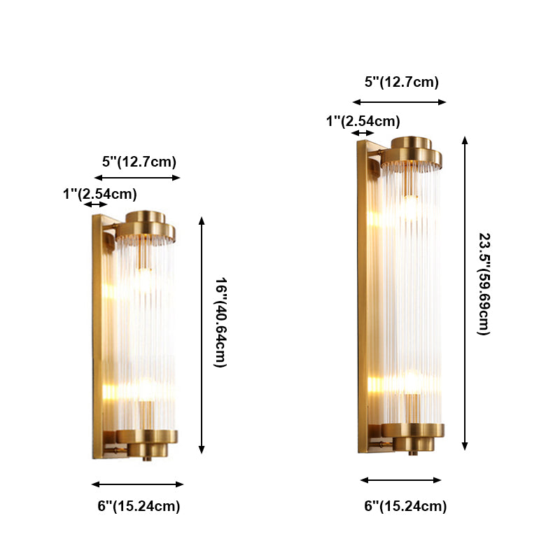 Tombra geométrica de 1 luces Medro de pared de estilo moderno Luz de montaje de pared de cristal en latón
