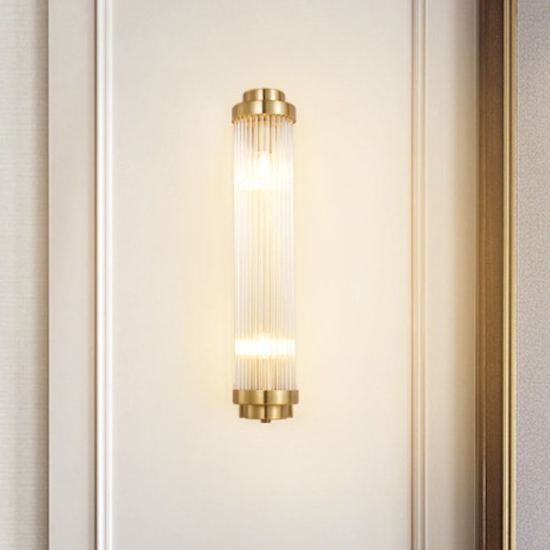 Tombra geométrica de 1 luces Medro de pared de estilo moderno Luz de montaje de pared de cristal en latón