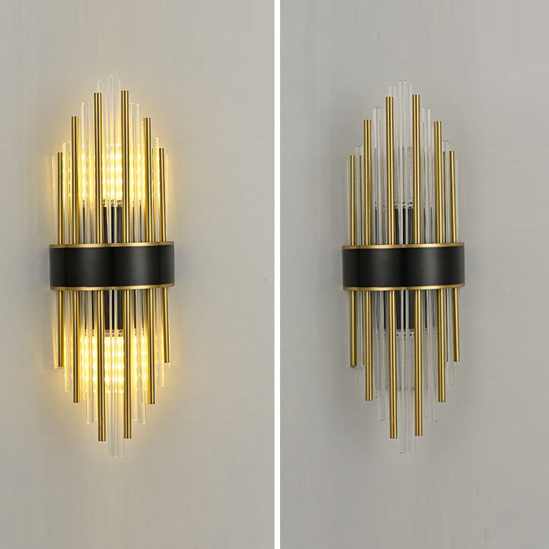 Sombra geométrica de 2 luces Diclas de pared Moderna Moder de monte de pared de estilo de cristal