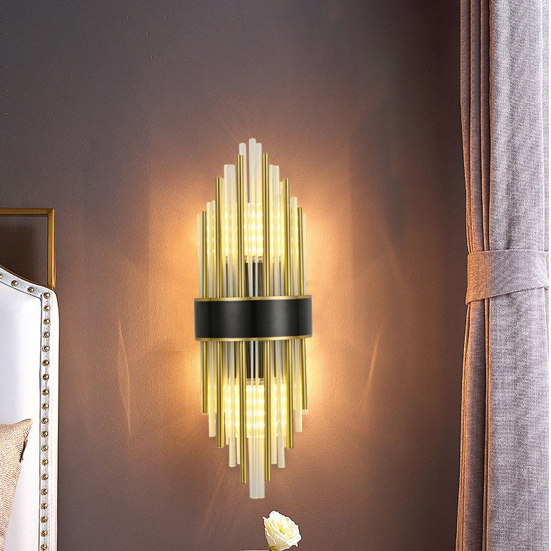 Sombra geométrica de 2 luces Diclas de pared Moderna Moder de monte de pared de estilo de cristal