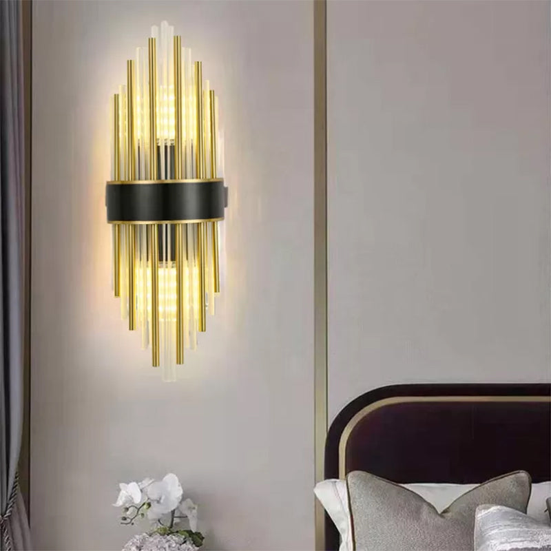 Sombra geométrica de 2 luces Diclas de pared Moderna Moder de monte de pared de estilo de cristal