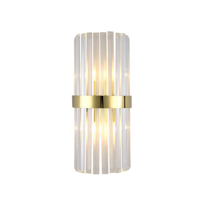 Geometrischer Schatten 2-Lights Wandleuchten Moderner Kristallwandmontageleuchte in Gold
