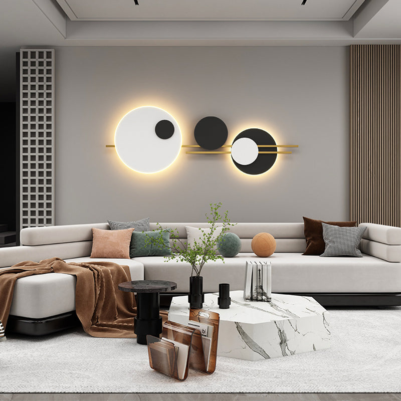 Moderne geometrische LED -Wandlampen -Metall 2 Lichter Wandleuchten