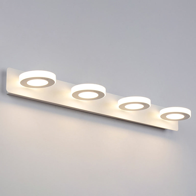 Multi-Lights Geometric Shade Wall Sconce Modern Style Metal Mirror Wall Lighting in White