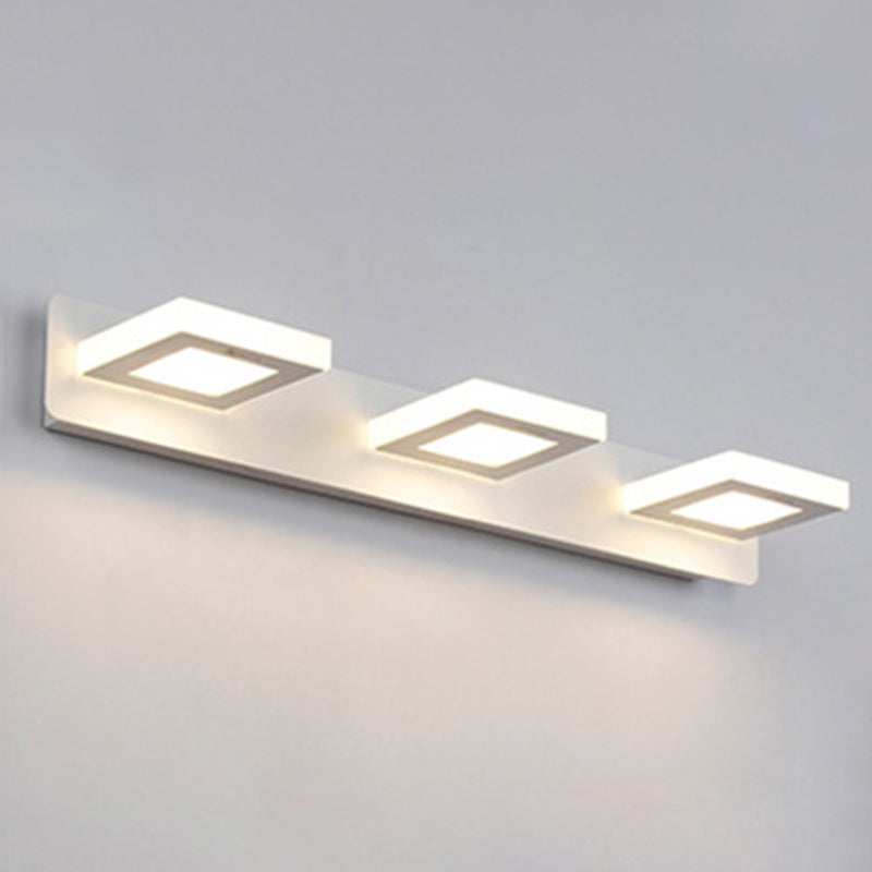 Multi-Lights Geometric Shade Wall Sconce Modern Style Metal Mirror Wall Lighting in White