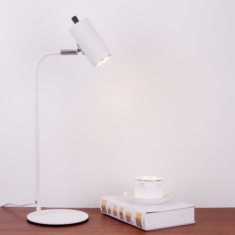 Lampe de table de cylindre moderne métal 1 lampes à table légère pour l'étude