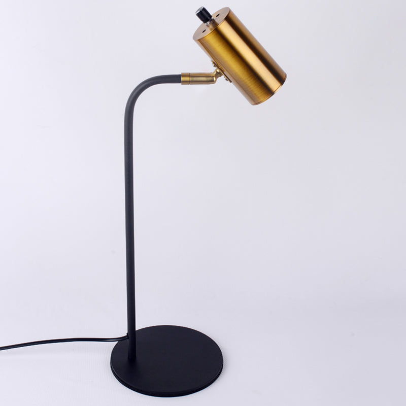 Lampe de table de cylindre moderne métal 1 lampes à table légère pour l'étude