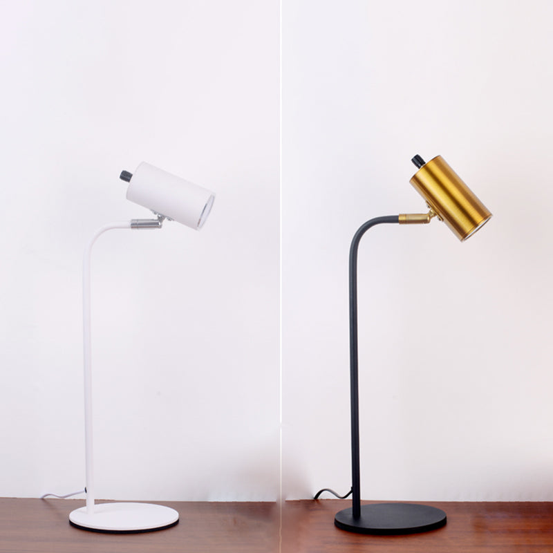 Lampe de table de cylindre moderne métal 1 lampes à table légère pour l'étude