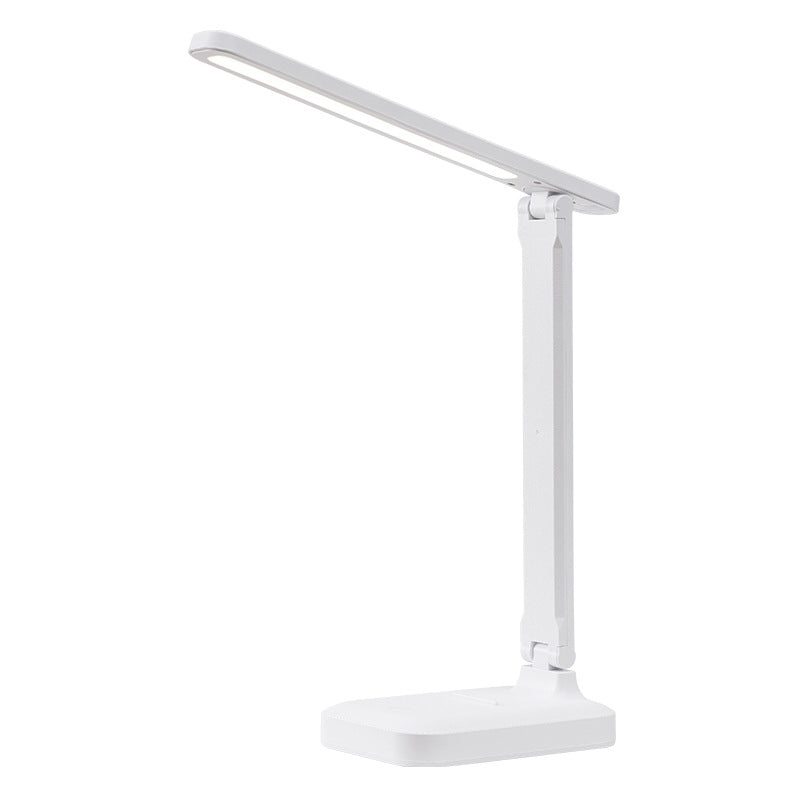 Moderne lineare Tischlampe Metall 1 helle Nachttischlampe in Weiß