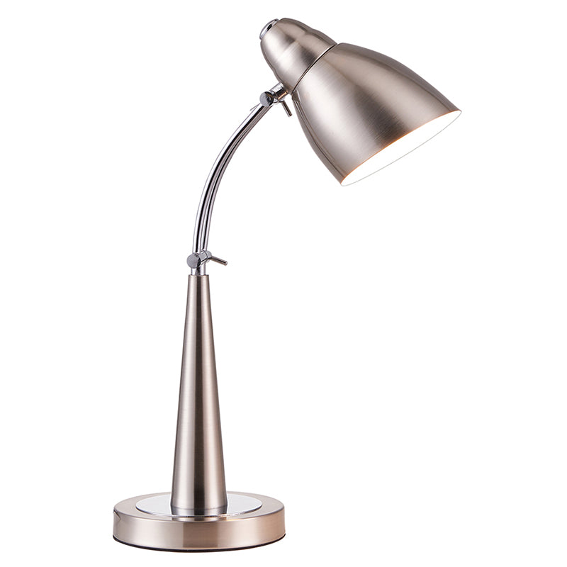 Lampade da comodino moderne a forma di cono Lampade da comodino in metallo a 1 luce in argento