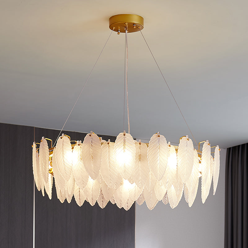 Luxe léger en luxe suspendu en verre clair lustre pendentif lumineuse