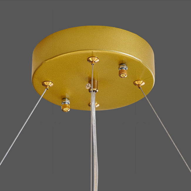 Luxe léger en luxe suspendu en verre clair lustre pendentif lumineuse