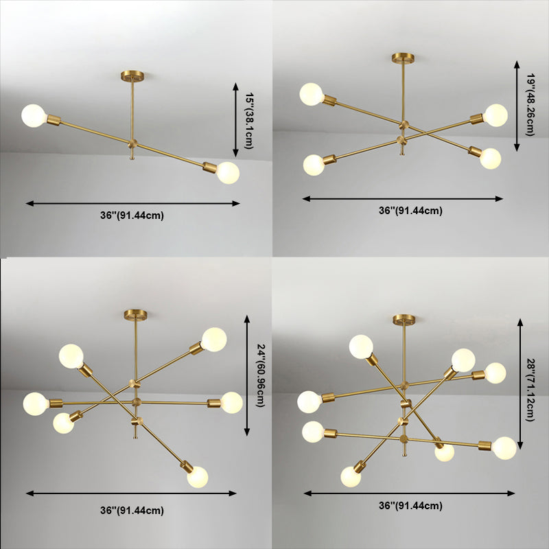 Moderne stijl metalen kroonluchter verlichtingsarmatuur multi -lights sputnik hangende plafondlampen