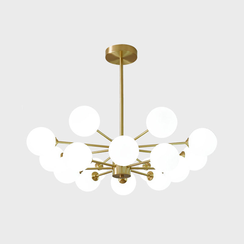 White Glass Global Hanging Chandelier Modern Style Multi Lights Ceiling Pendant Light