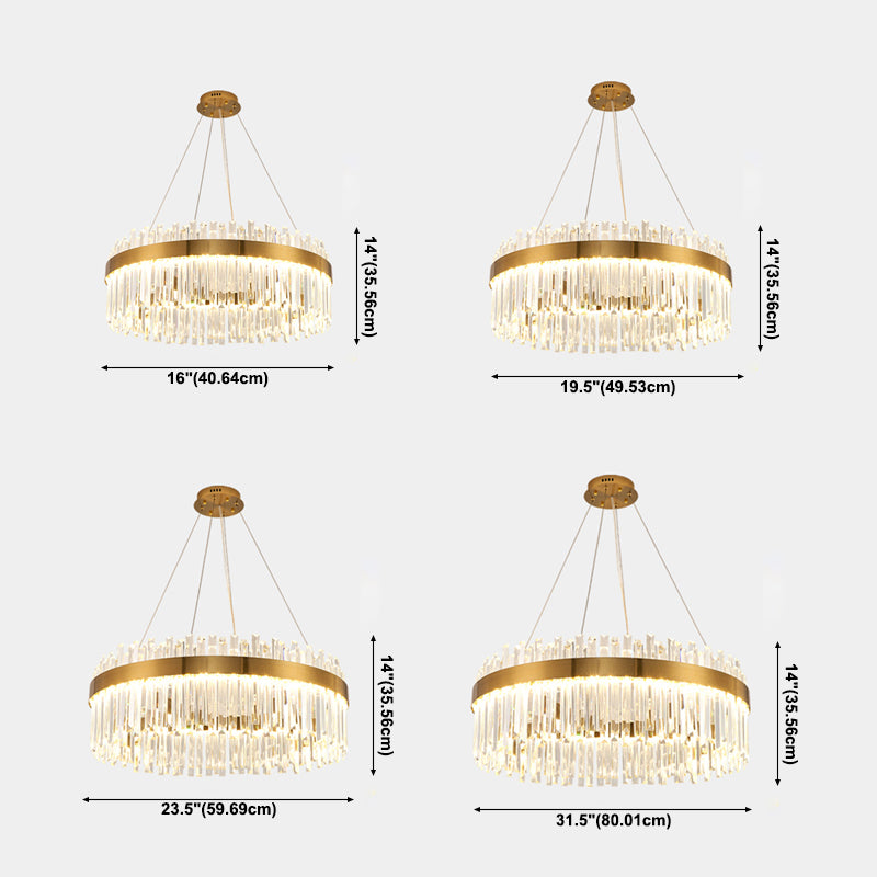 Hedendaagse luxe led hangende lamp metalen kroonluchter voor woonkamer