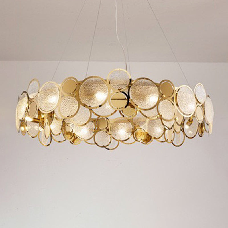 Contemporary Simple LED Chandelier Glass Geometric Pendant Light for Living Room