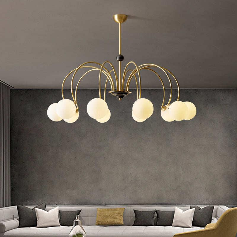 Moderne stijl Global Chandelier Multi Lights White Glass Suspension Lamp