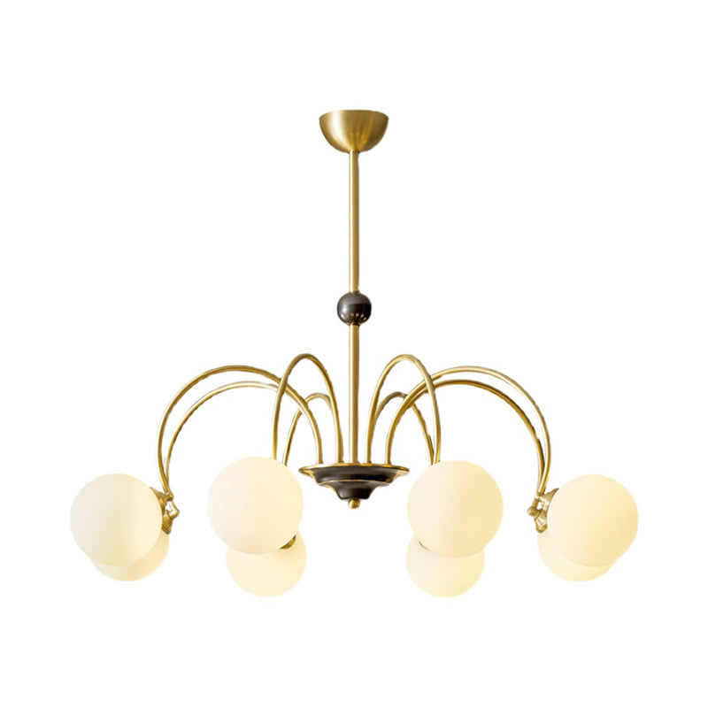 Moderne stijl Global Chandelier Multi Lights White Glass Suspension Lamp