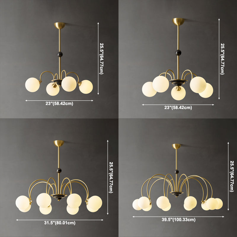 Moderne stijl Global Chandelier Multi Lights White Glass Suspension Lamp