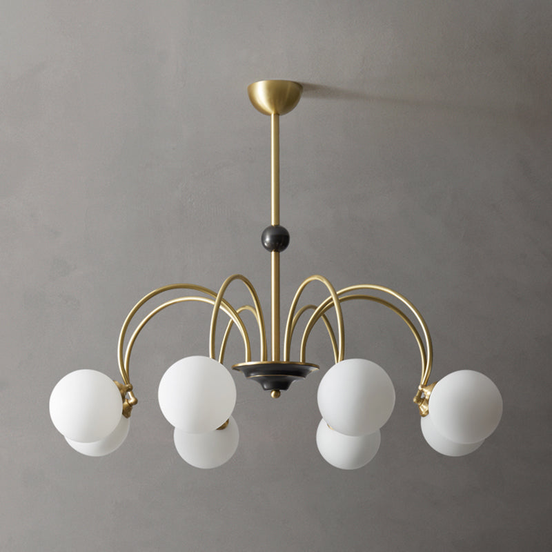 Moderne stijl Global Chandelier Multi Lights White Glass Suspension Lamp