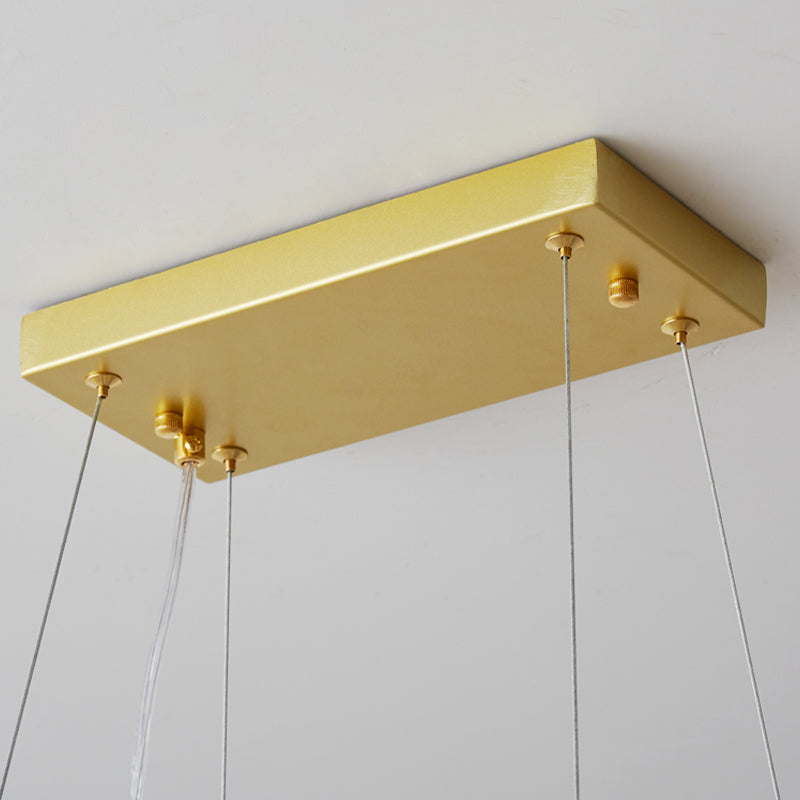 Minimalismo moderno Carrina de plumas de vidrio claro colgante para sala de estar