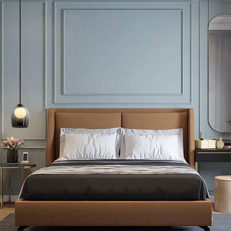 Light a sospensione moderno a cuoio artistico Lampada sospesa con tonalità in vetro di fumo