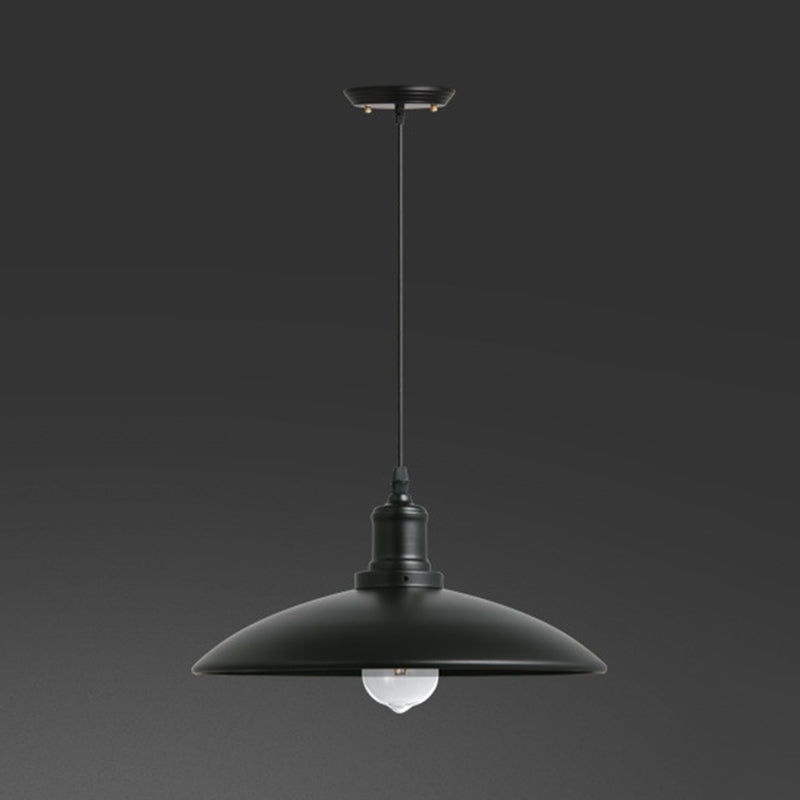 Industrial Retro Single Hanging Lamp Iron Dome Pendant Light with Iron Shade