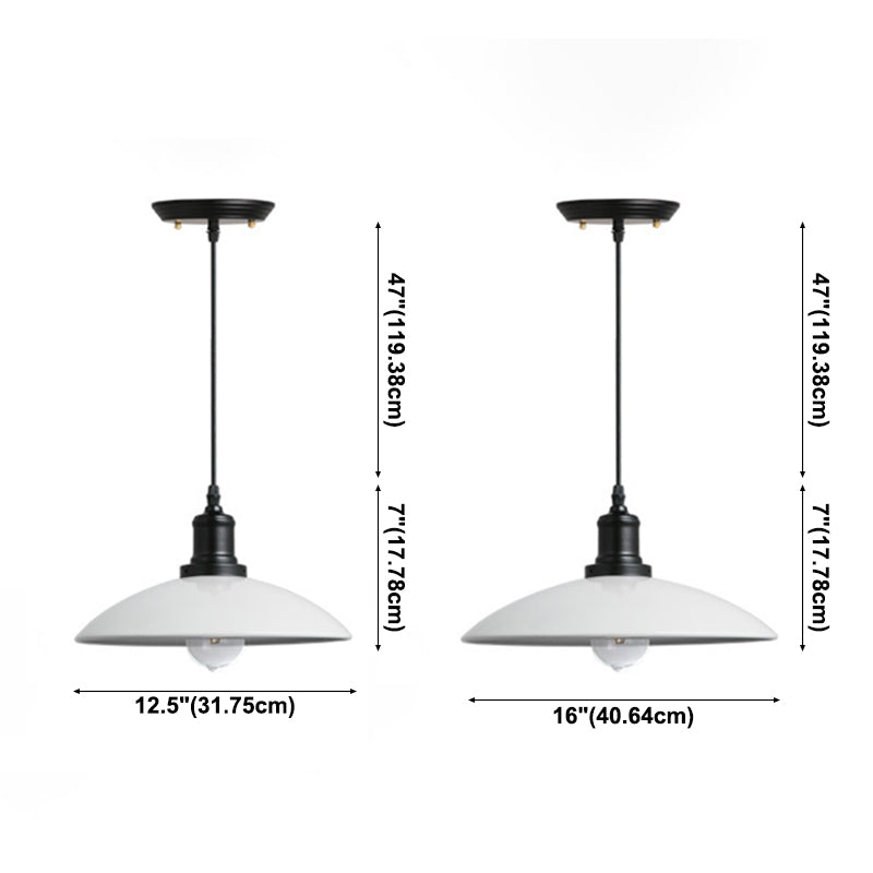 Lámpara colgante de cúpula de hierro de lámpara de colgante retro industrial con sombra de hierro