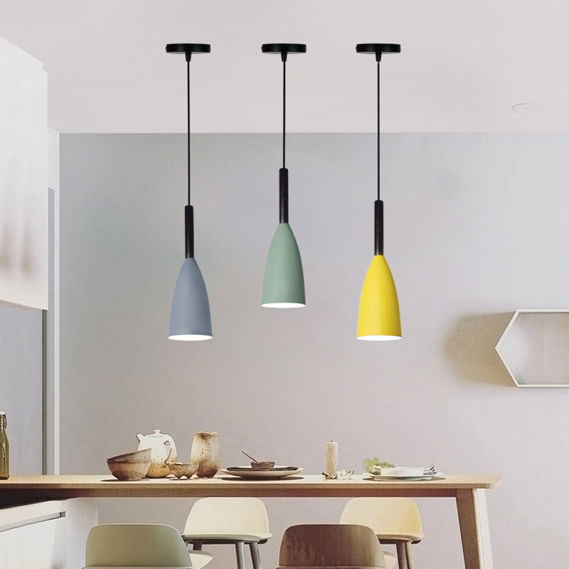 Cone Macaron Pendant Light in Modern Creative Style Lacquered Aluminium Hanging Lamp