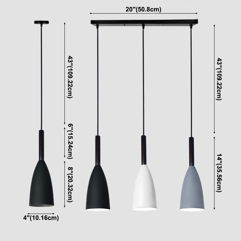 Cone Macaron Pendant Light in Modern Creative Style Lacquered Aluminium Hanging Lamp