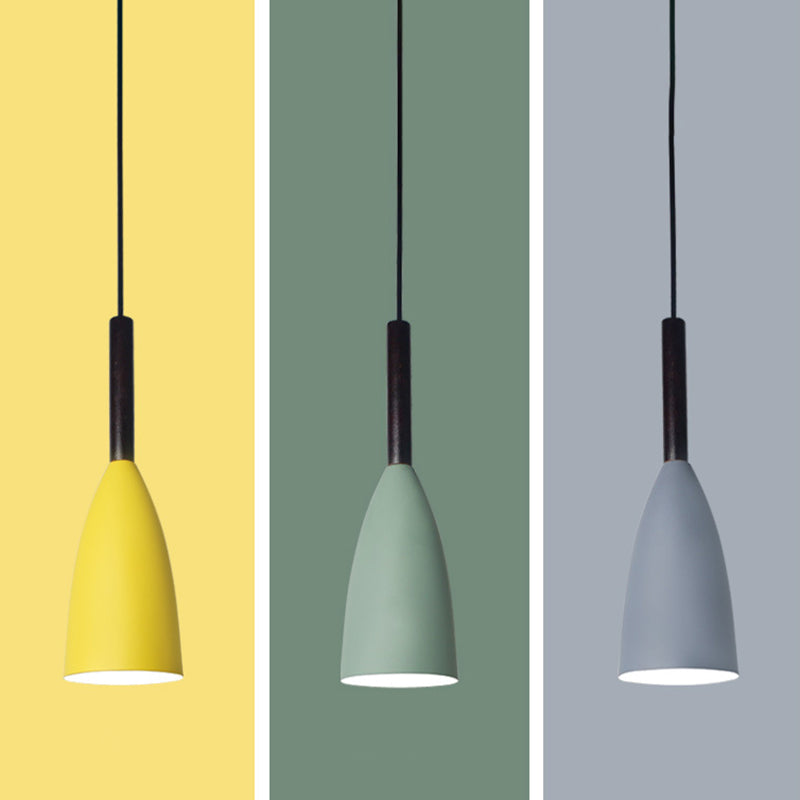 Cone Macaron Pendant Light in Modern Creative Style Lacquered Aluminium Hanging Lamp