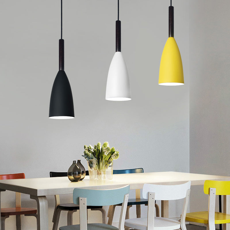 Cone Macaron Pendant Light in Modern Creative Style Lacquered Aluminium Hanging Lamp