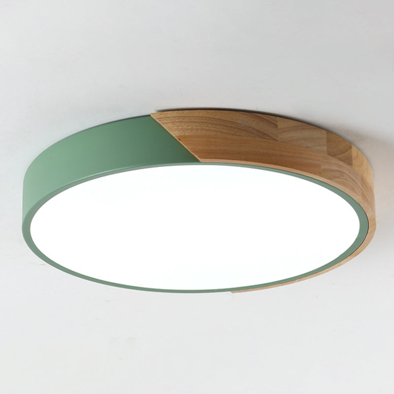 Geometry Shape LED Ceiling Lamp Modern Macaroon Iron 1 Light Flush Mount for Study Aisle
