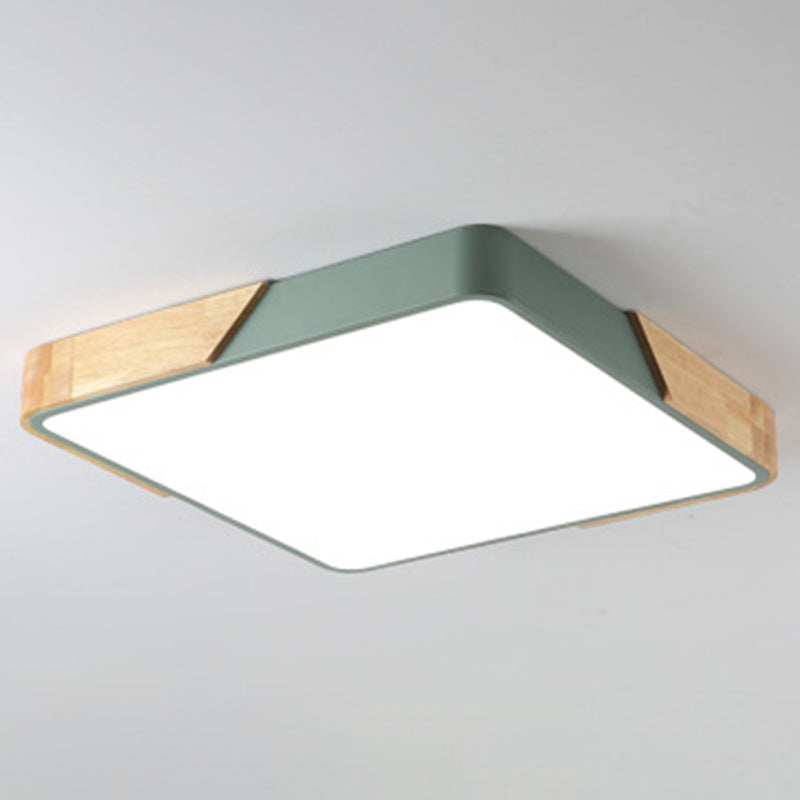 Geometry Shape LED Ceiling Lamp Modern Macaroon Iron 1 Light Flush Mount for Study Aisle