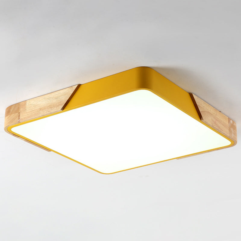 Geometry Shape LED Ceiling Lamp Modern Macaroon Iron 1 Light Flush Mount for Study Aisle