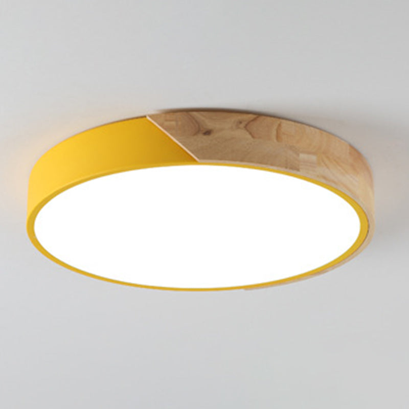 Geometry Shape LED Ceiling Lamp Modern Macaroon Iron 1 Light Flush Mount for Study Aisle