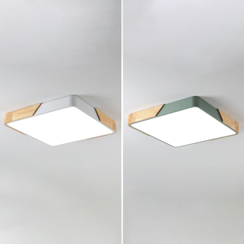 Geometry Shape LED Ceiling Lamp Modern Macaroon Iron 1 Light Flush Mount for Study Aisle