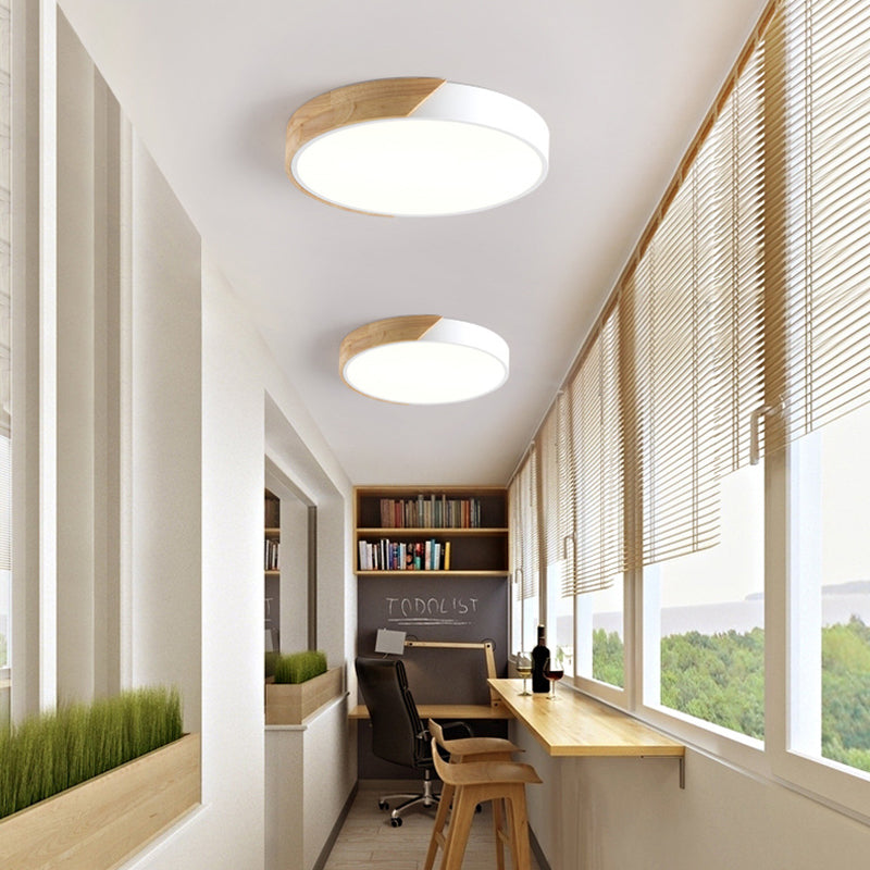 Geometry Shape LED Ceiling Lamp Modern Macaroon Iron 1 Light Flush Mount for Study Aisle