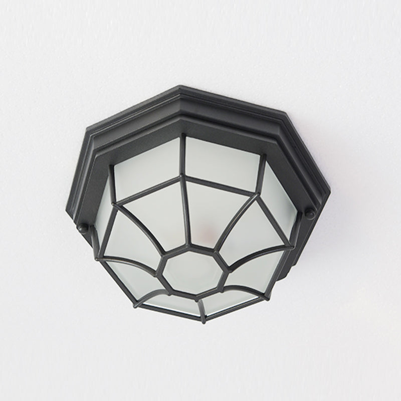 Lampe encastrée de Style moderne, abat-jour octogonal en verre, plafonnier de cour
