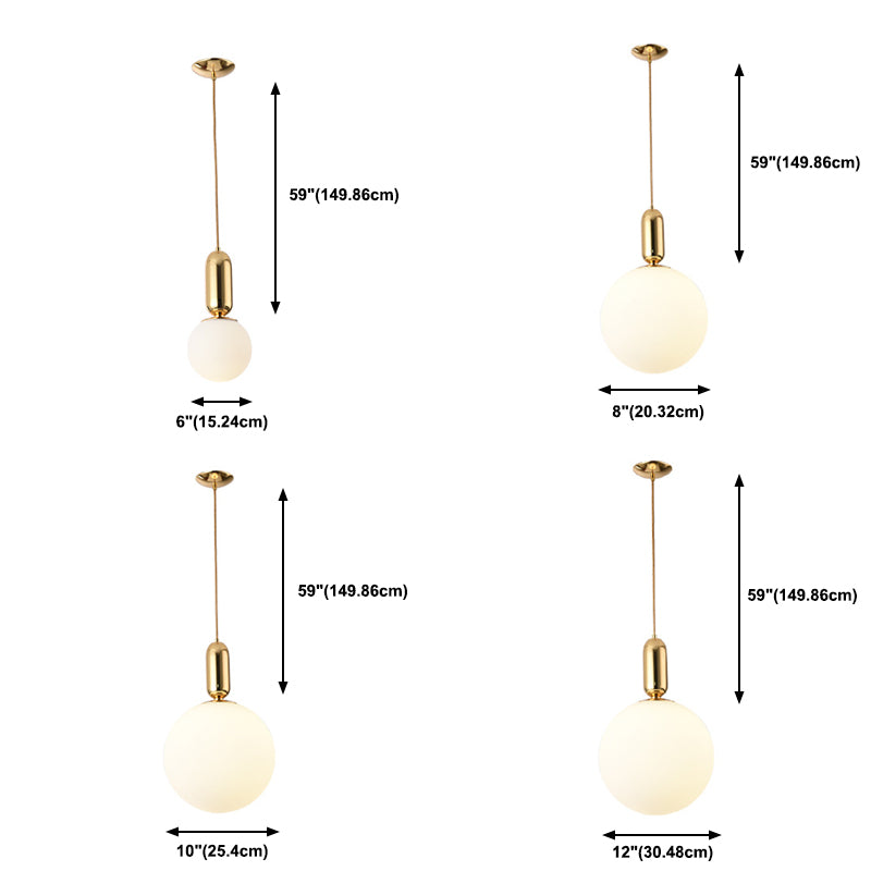 Weißer Globus Anhänger Leichtes nordischer Stil 1 Lichtdecke mit Glas für Wohnzimmer