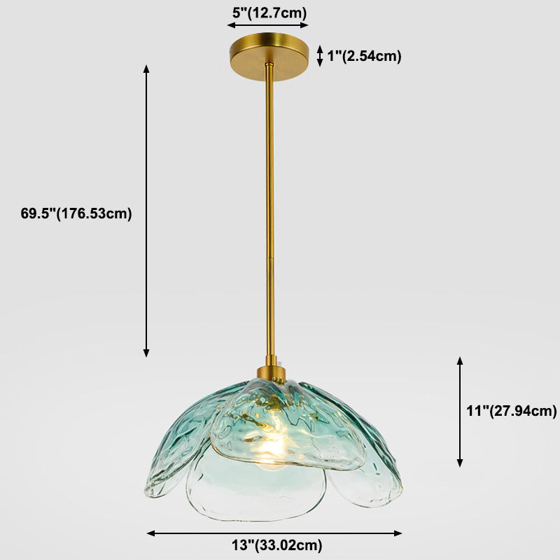 Farbenfrohe Blumenform hängen hängendes Flussglas 1 leichte Anhängerlampe für das Restaurant