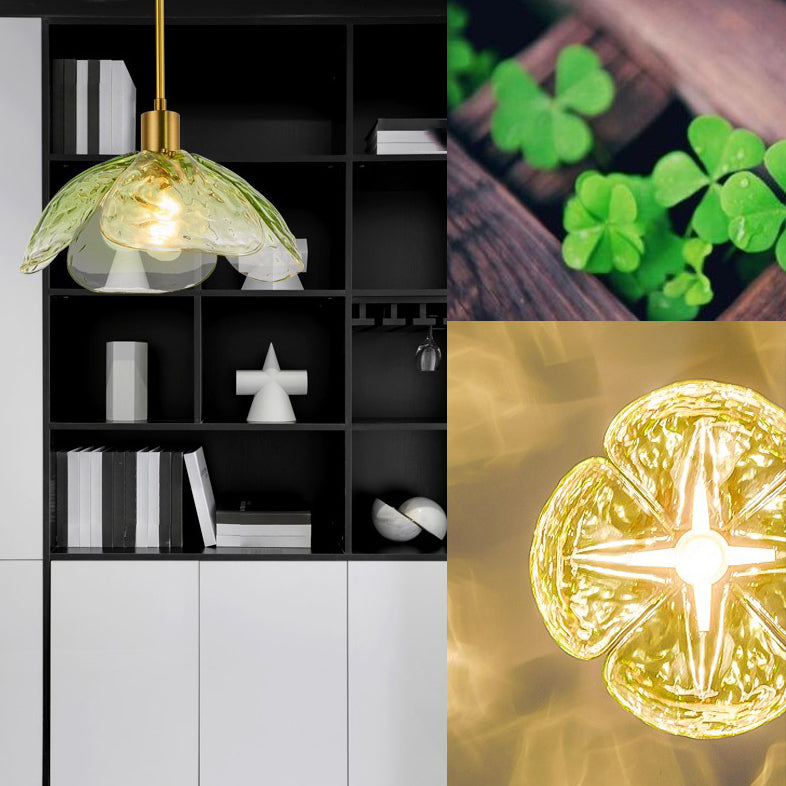 Farbenfrohe Blumenform hängen hängendes Flussglas 1 leichte Anhängerlampe für das Restaurant