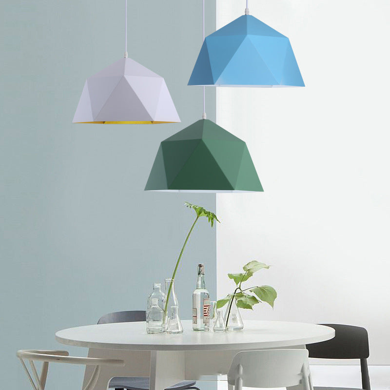 Forma geometrica appesa leggera in stile nordico metallo 1 lampada a sospensione leggera per ristorante