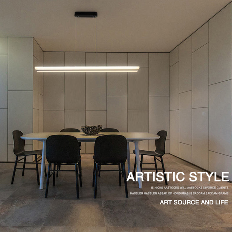 Black Island Lighting Fixtures Modern Style LED Hanging Lamp for Dining Room