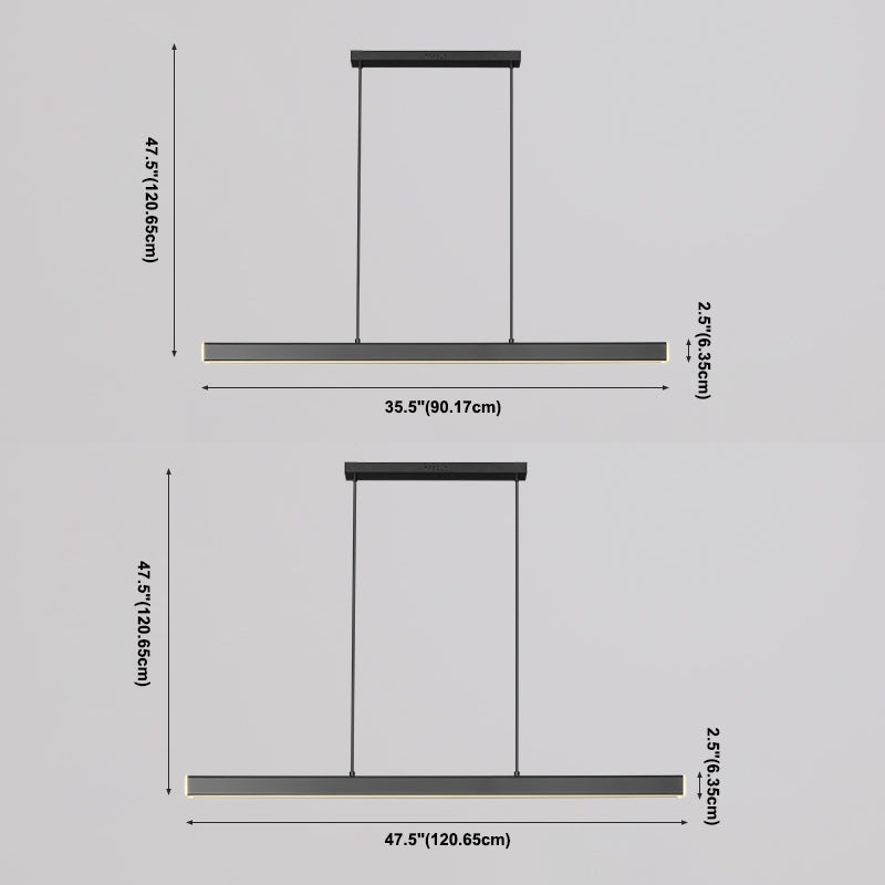 Simplicity LED Island Lighting Fixtures Dining Room Long Strip Hanging Lamp