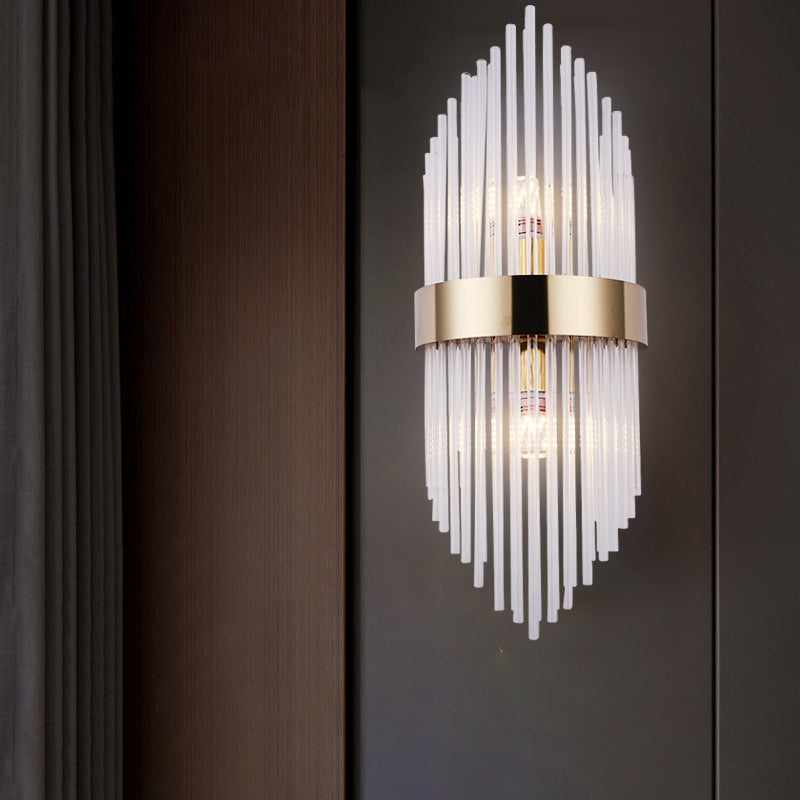Lámpara de pared de pasillo de dormitorio de luz de cristal creativo moderno